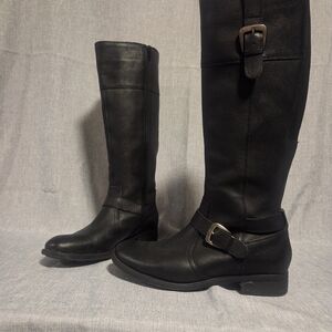 Denver Hayes Black Over-the-Knee Buckle Riding Boots